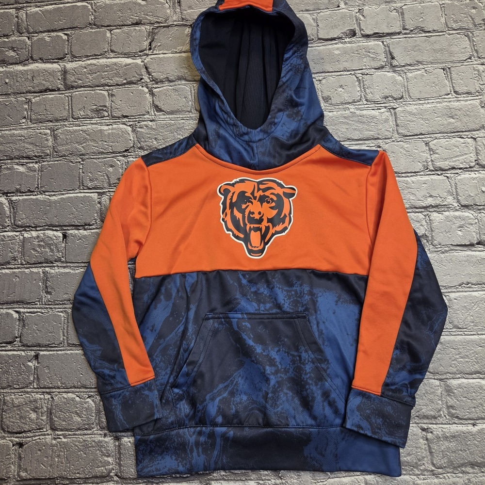 Chicago Bears Kids Medium (5/6) Hoodie NFL Team Apparel Navy Orange Football